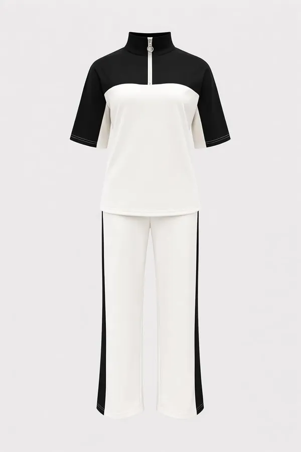 Women_S_Half_Zip_Top_And_Wide_Leg_Pants_Pajama_Set