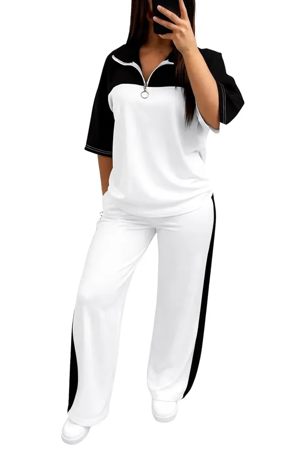 Women_S_Half_Zip_Top_And_Wide_Leg_Pants_Lounge_Set