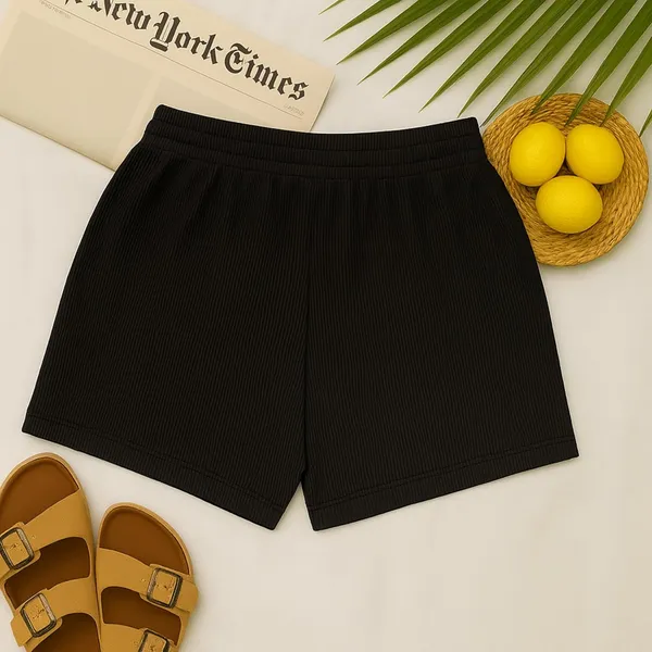 Women_S_Ribbed_Cotton_Shorts
