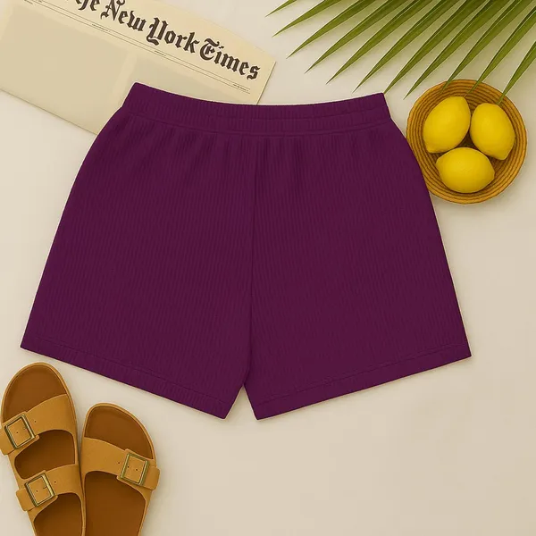 Women_S_Ribbed_Cotton_Shorts