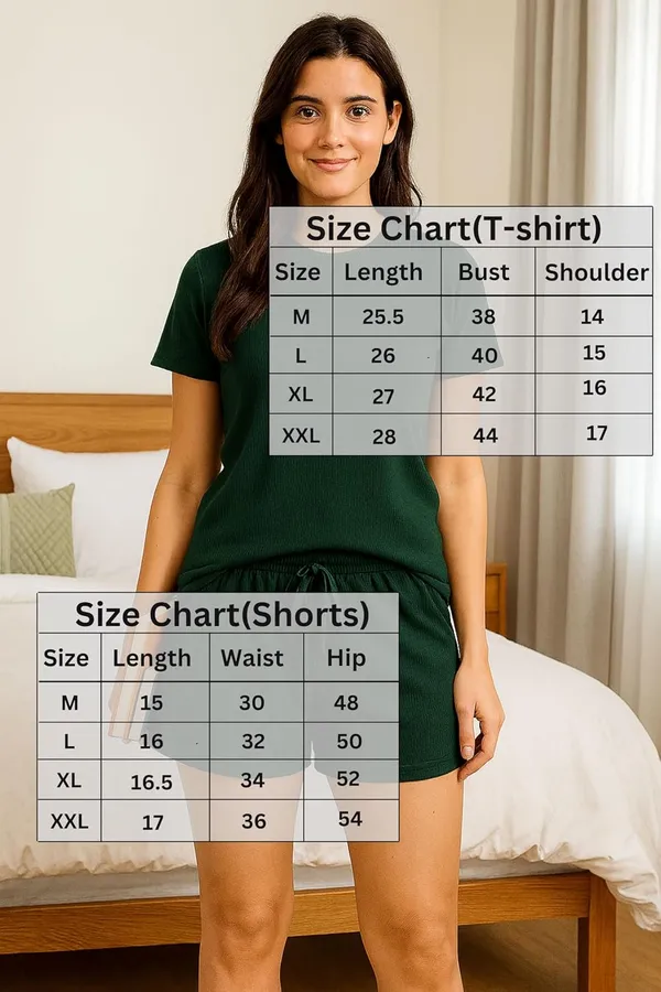 Women_S_Cotton_Ribbed_T_Shirt_And_Shorts_Set