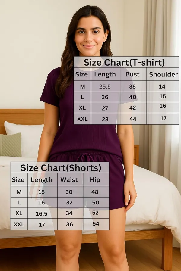 Women_S_Cotton_Ribbed_T_Shirt_And_Shorts_Co_Ord_Set