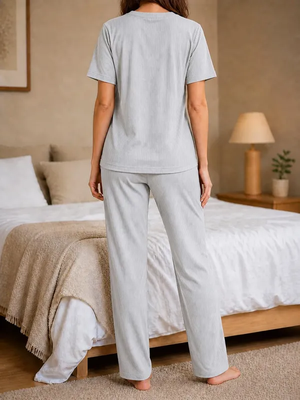 Women_S_Ribbed_Cotton_Pajama_Set