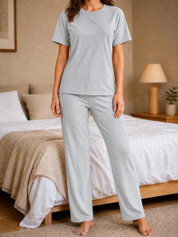 Women_S_Ribbed_Cotton_Pajama_Set