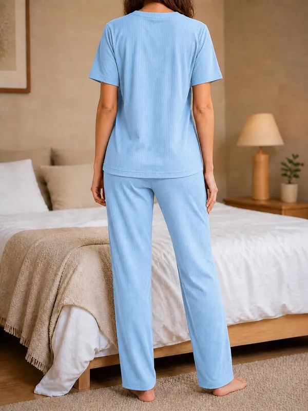 Women_S_Ribbed_Cotton_Pajama_Set