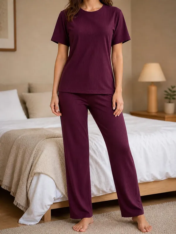 Women_S_Ribbed_Cotton_Pajama_Set