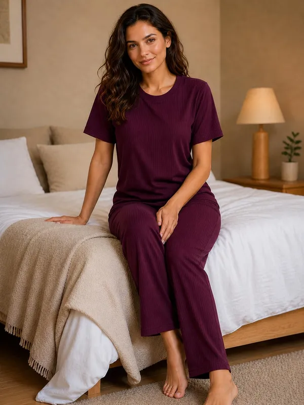 Women_S_Ribbed_Cotton_Pajama_Set