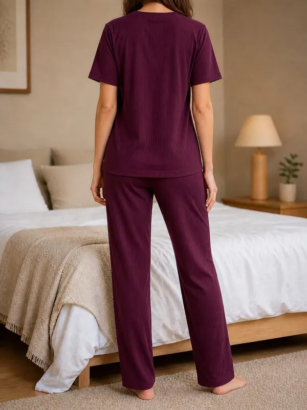 Women_S_Ribbed_Cotton_Pajama_Set