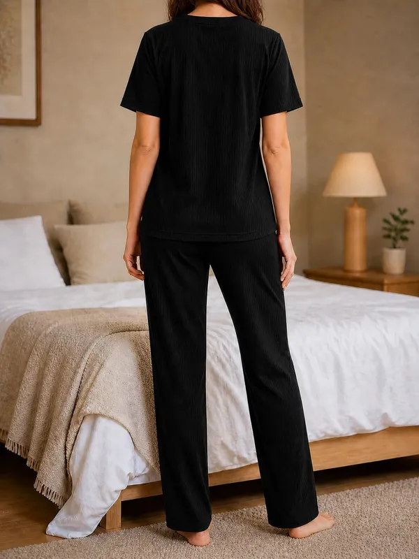 Women_S_Ribbed_Cotton_Pajama_Set