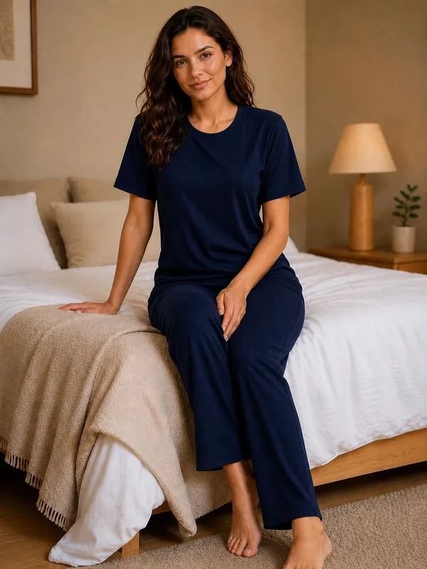 Women_S_Ribbed_Cotton_Pajama_Set