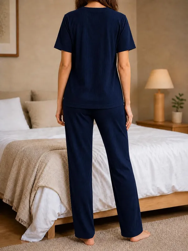 Women_S_Ribbed_Cotton_Pajama_Set
