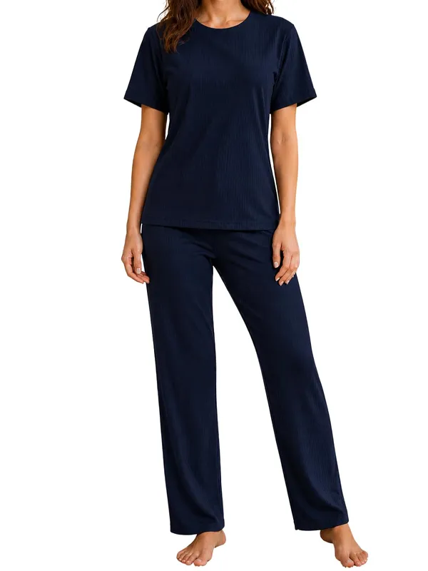 Women_S_Ribbed_Cotton_Pajama_Set
