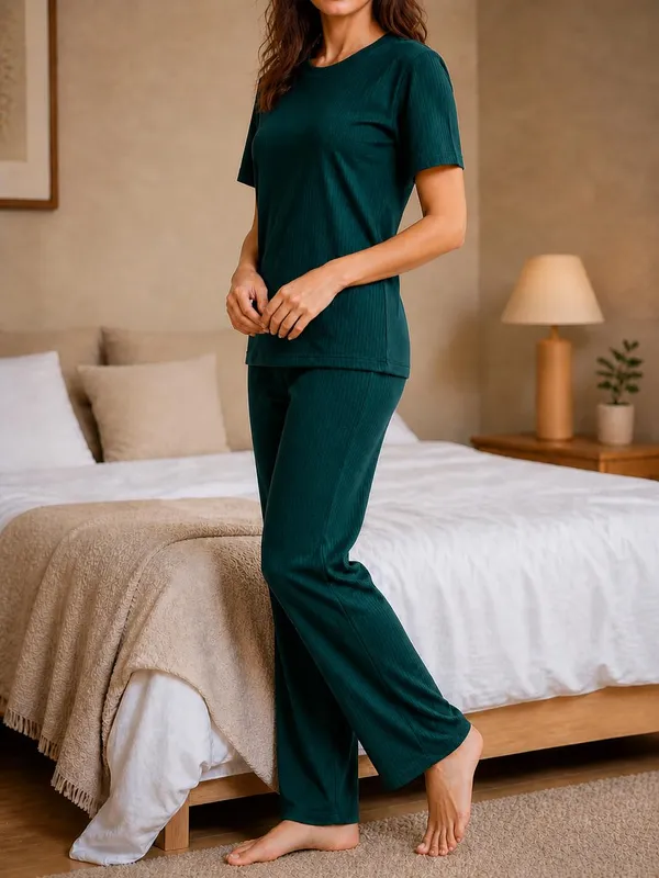 Women_S_Ribbed_Cotton_Pajama_Set