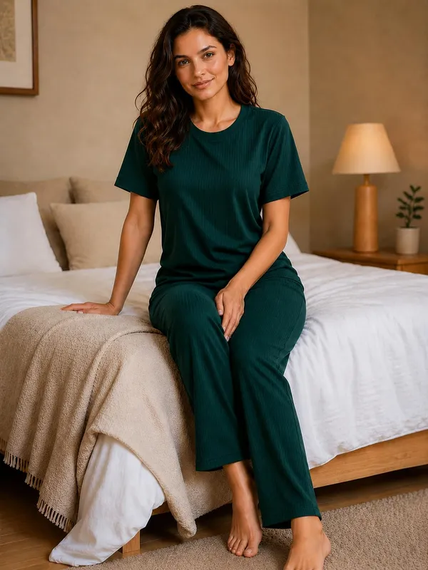 Women_S_Ribbed_Cotton_Pajama_Set