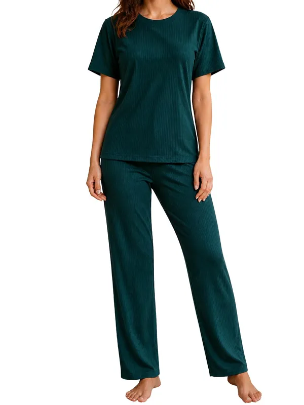 Women_S_Ribbed_Cotton_Pajama_Set