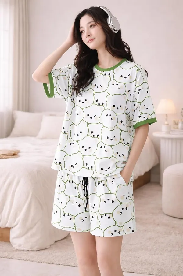 Women_S_Bear_Print_Pajama_Set