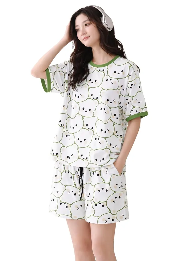 Women_S_Bear_Print_Pajama_Set