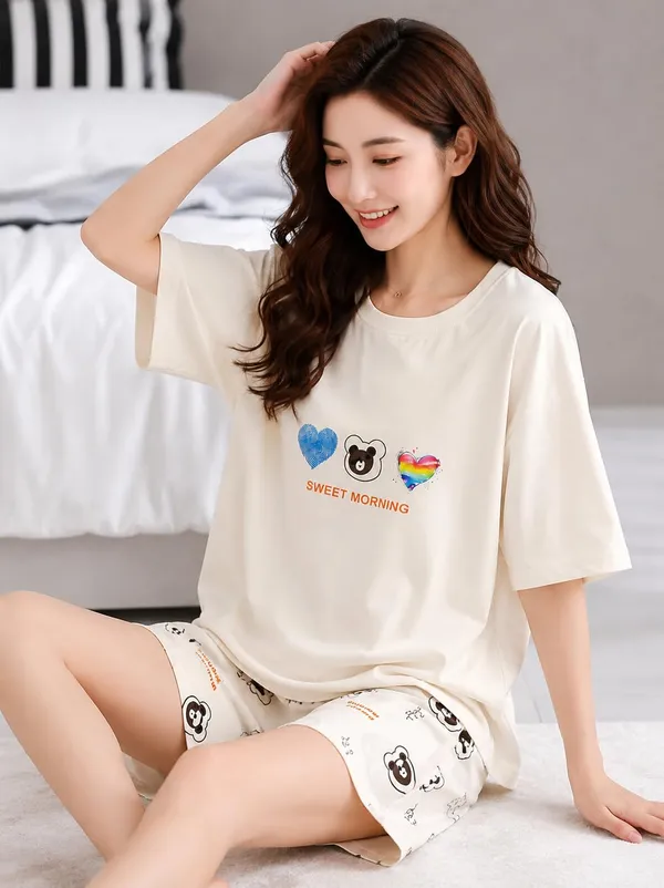 Women_S_Bear_Print_Pajama_Set