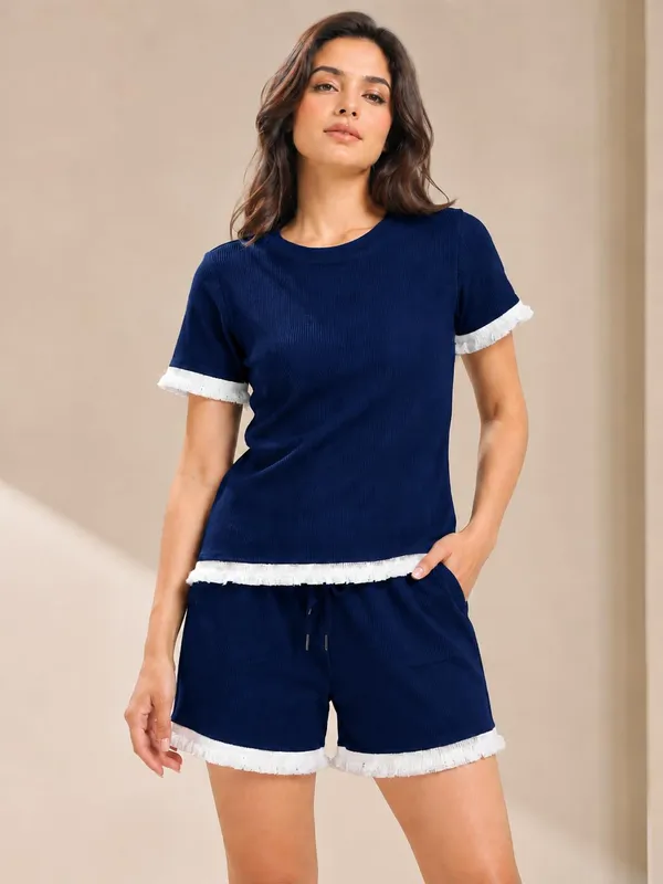 Women_S_Ribbed_T_Shirt_And_Shorts_Set