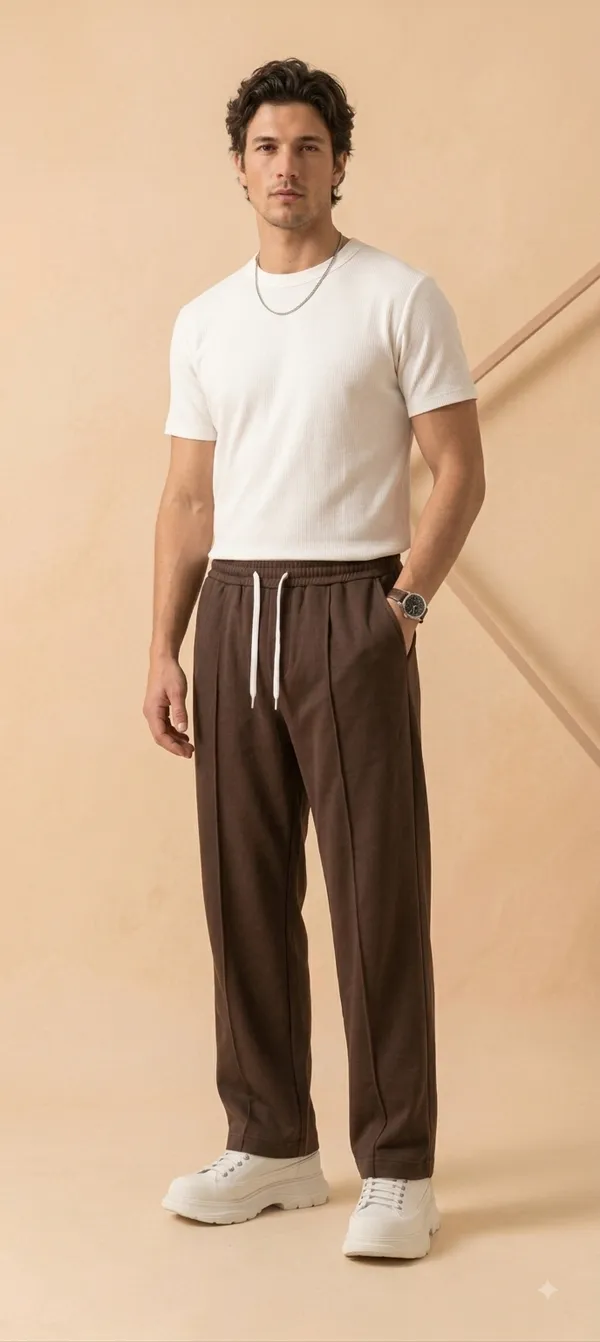 Brown_Polyester_Relaxed_Fit_Drawstring_Trousers_For_Men