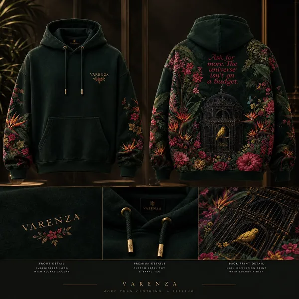 Dark_Green_Cotton_Relaxed_Fit_Botanical_Print_Pullover_Hoodie_For_Unisex