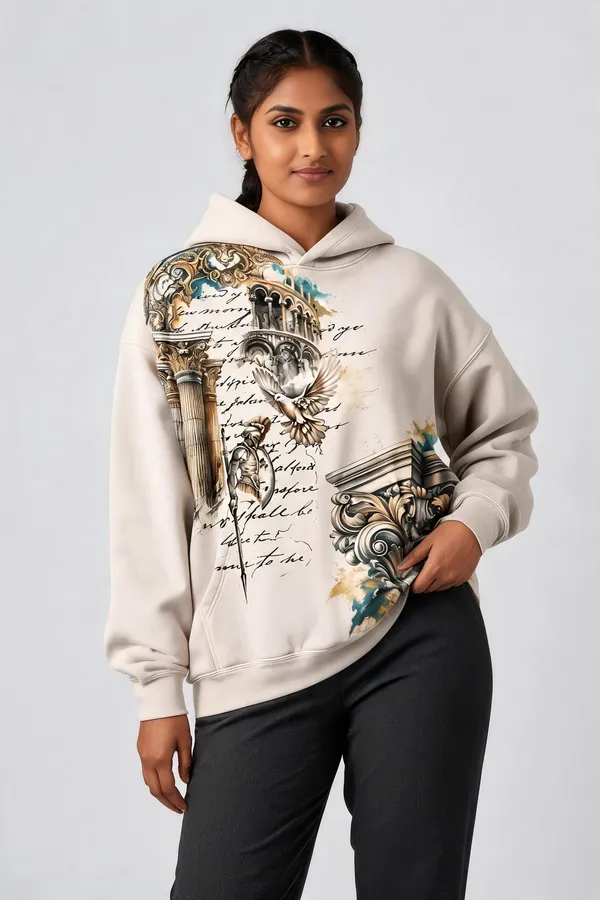 Cream_Cotton_Relaxed_Fit_Printed_Pullover_Hoodie_For_Unisex