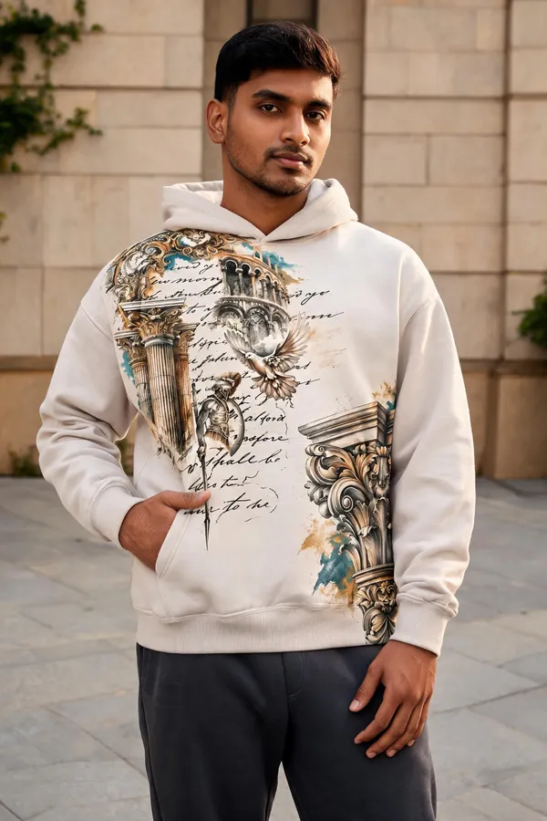 Cream_Cotton_Relaxed_Fit_Printed_Pullover_Hoodie_For_Unisex