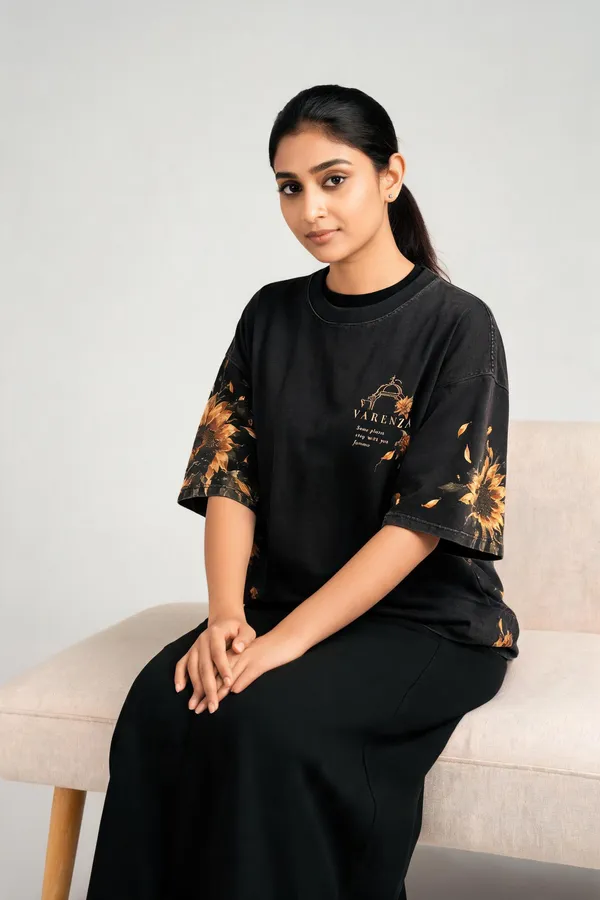Black_Cotton_Regular_Fit_Floral_Printed_T-Shirt_For_Unisex
