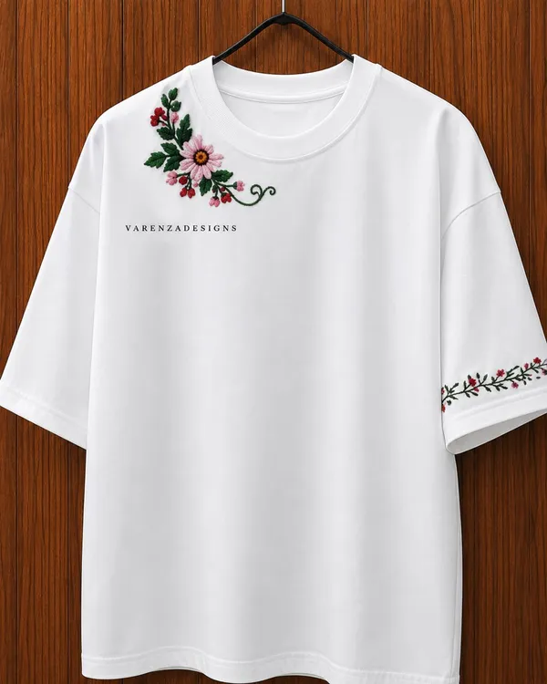 White_Cotton_Oversized_Floral_Embroidered_T-Shirt_For_Women