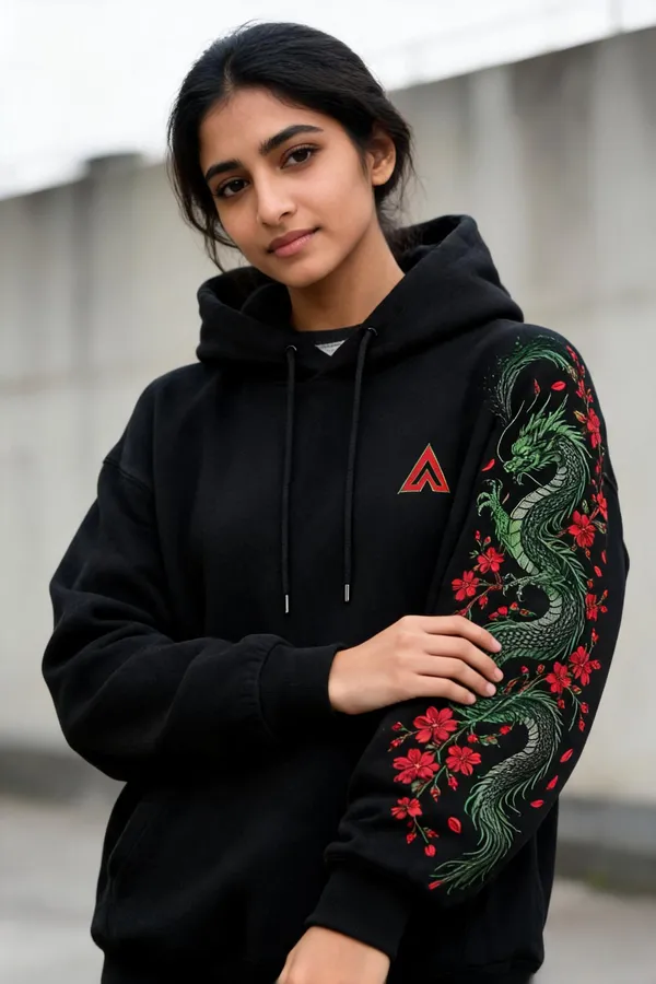 Black_Cotton_Relaxed_Fit_Dragon_Print_Pullover_Hoodie_For_Unisex