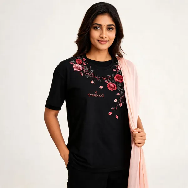 Black_Cotton_Relaxed_Fit_Floral_Print_T-Shirt_For_Women