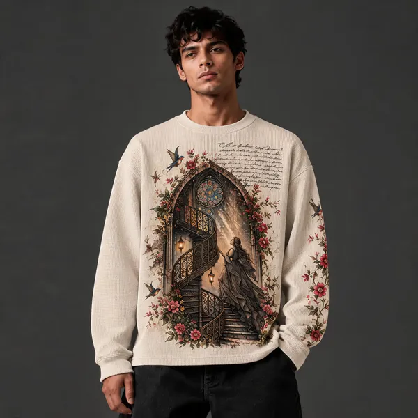 Cream_Cotton_Textured_Relaxed_Fit_Graphic_Sweatshirt_For_Unisex