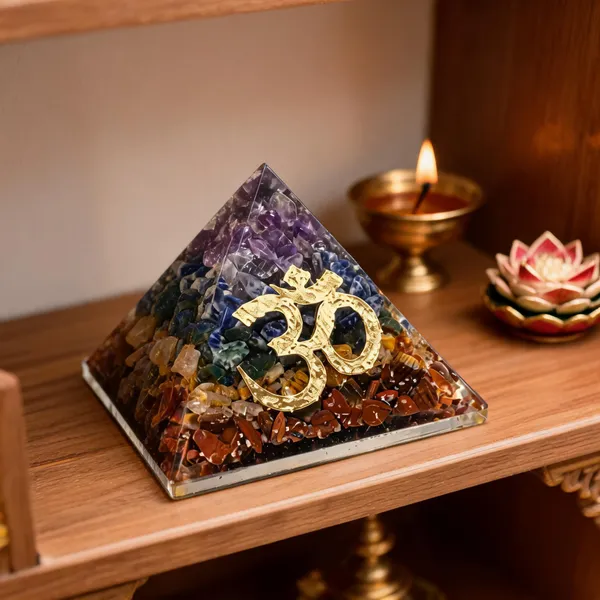 Multicolour_Seven_Chakra_Om_Resin_Vastu_Pyramid