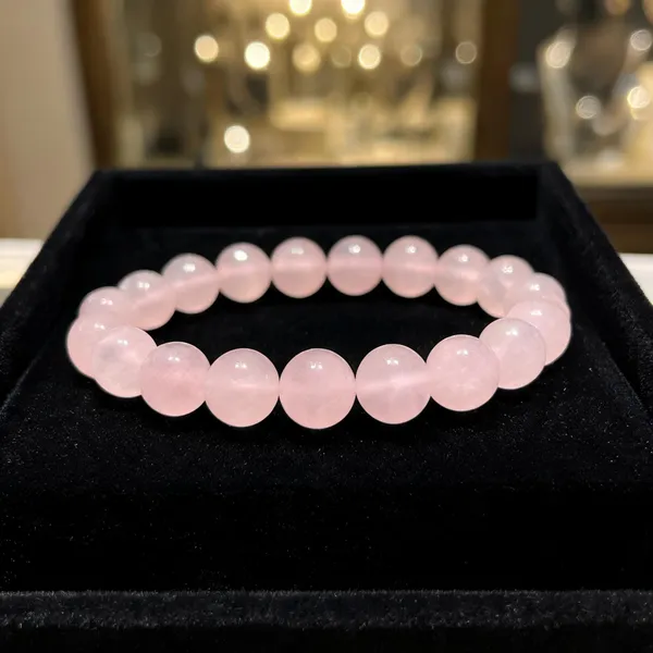 Light_Pink_Rose_Quartz_Crystal_Bracelet_For_Unisex