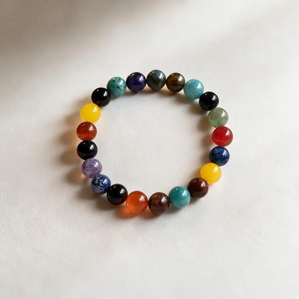 Multicolour_Seven_Chakra_Gemstone_Crystal_Bracelet_For_Unisex