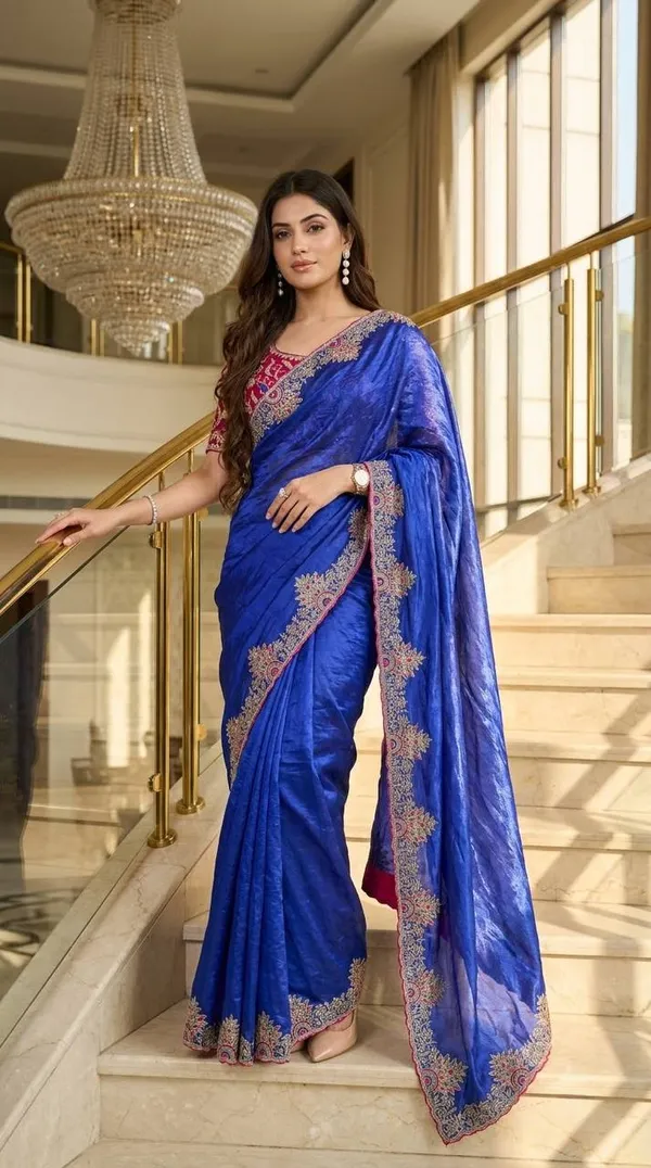 Designer_Saree_With_Readymade_Blouse_Blue
