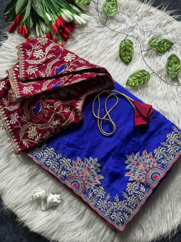 Designer_Saree_With_Readymade_Blouse_Blue