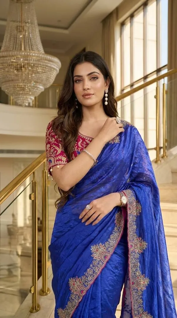 Designer_Saree_With_Readymade_Blouse_Blue