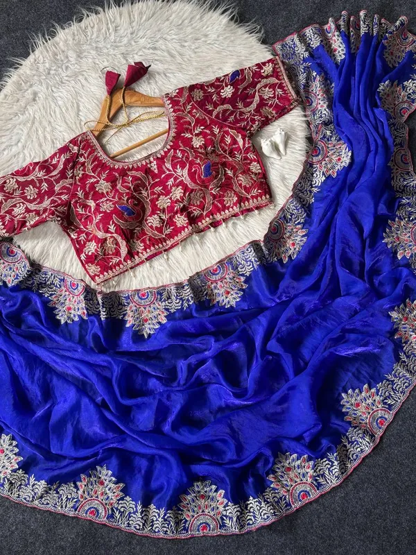 Designer_Saree_With_Readymade_Blouse_Blue