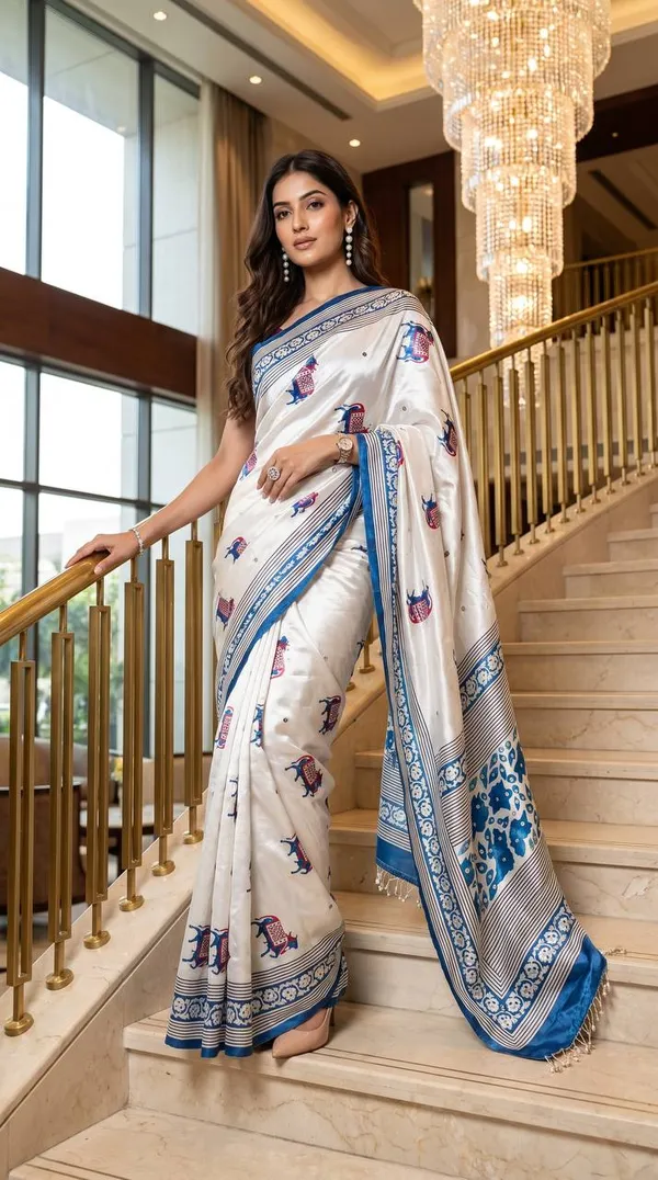 New_Arrival_Ajrakh_Mirror_Work_Saree