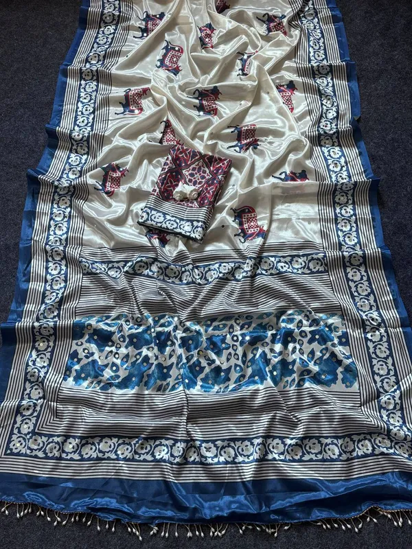 New_Arrival_Ajrakh_Mirror_Work_Saree