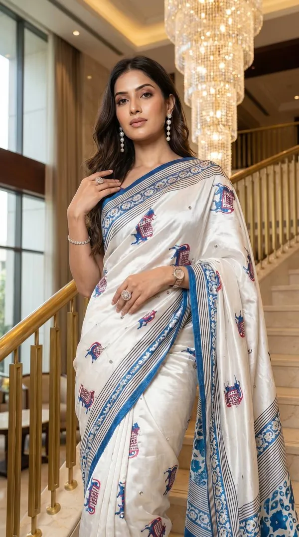 New_Arrival_Ajrakh_Mirror_Work_Saree