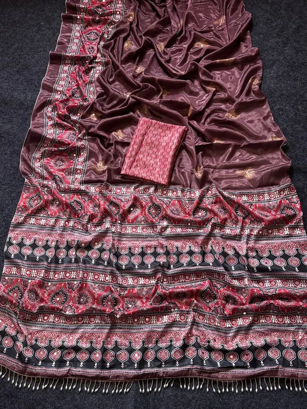 New_Arrival_Ajrakh_Mirror_Work_Saree