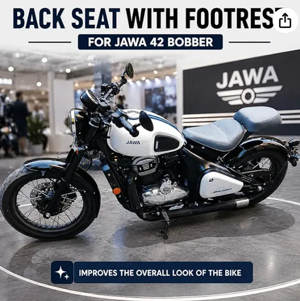 Jawa_42_Bobber_Back_Seat_with_Footrest_|_Grey_Leatherette_Pillion_Seat_|_Comfortable_Cushion_|_Durable_Metal_Base_|_Easy_Installation