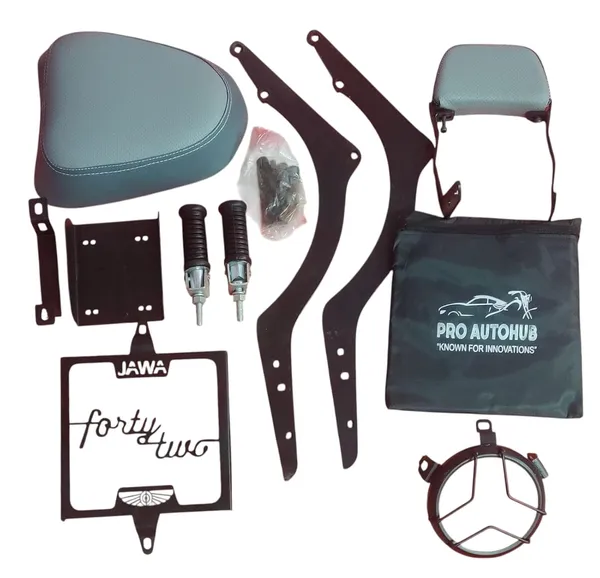 Jawa_42_Bobber_6-In-1_Seat_Backrest_Footrest_Grills_Rain_Cover