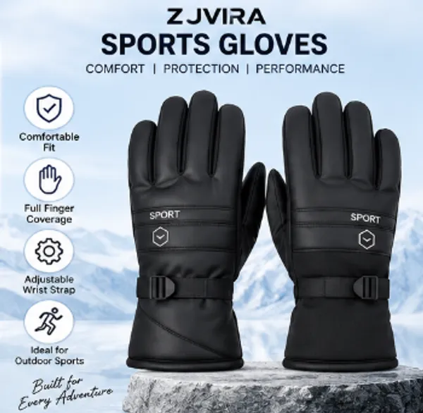 Unisex_Black_Winter_Sports_Gloves
