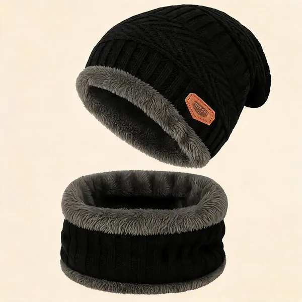 Unisex_Winter_Woolen_Knitted_Beanie_Cap_With_Neck_Warmer_Soft_Fleece_Lined_Double_Layer_Thermal_Hat_For_Men_Women_Stylish_Warm_Cap_For_Cold_Weather_Outdoor_Use_Black_-_Pack_of_2