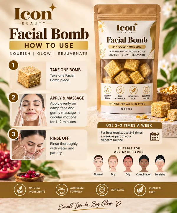 Icon_24k_Gold_Ayurvedic_Facial_Bombs_12_Pieces_Buy1_Get1