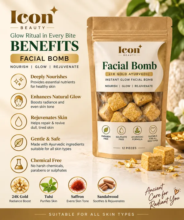 Icon_24k_Gold_Ayurvedic_Facial_Bombs_12_Pieces_Buy1_Get1