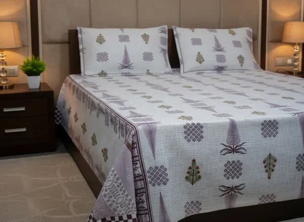 Cotton_Jaipuri_Hand_Block_Print_Purple_Double_Bedsheet_Set
